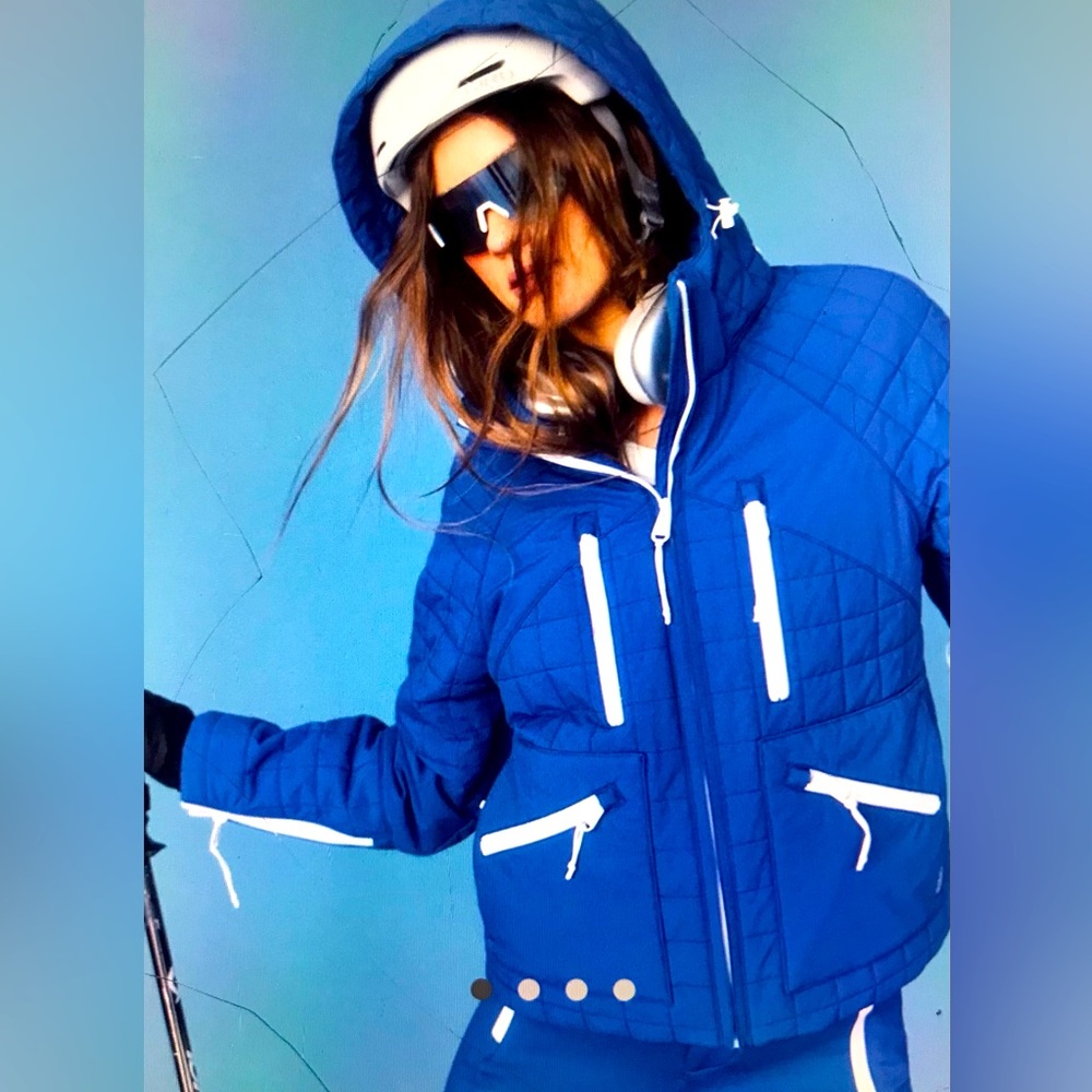 Nwt $498 xs Free people 0 2 blue ski prepped jacket short parka coat snow winter